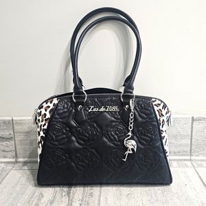 Lux De Ville Black & Leopard Cha Cha Tote
